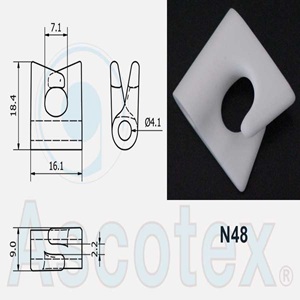 Móc Sứ Ceramic dẫn hướng Ascotex Yarn Double Hook Guides N48